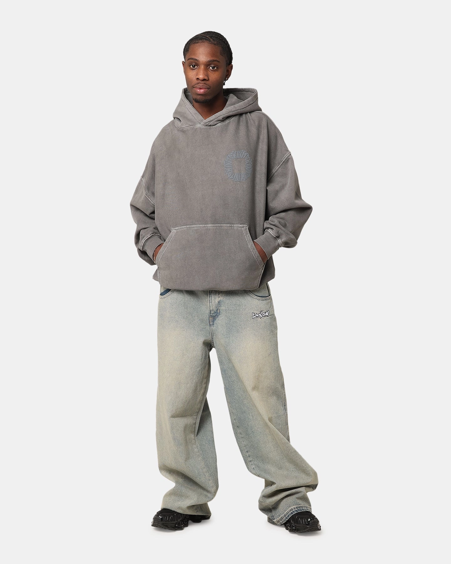Hazard professionals Saint Morta Rave Premium Hoodie Washed Charcoal