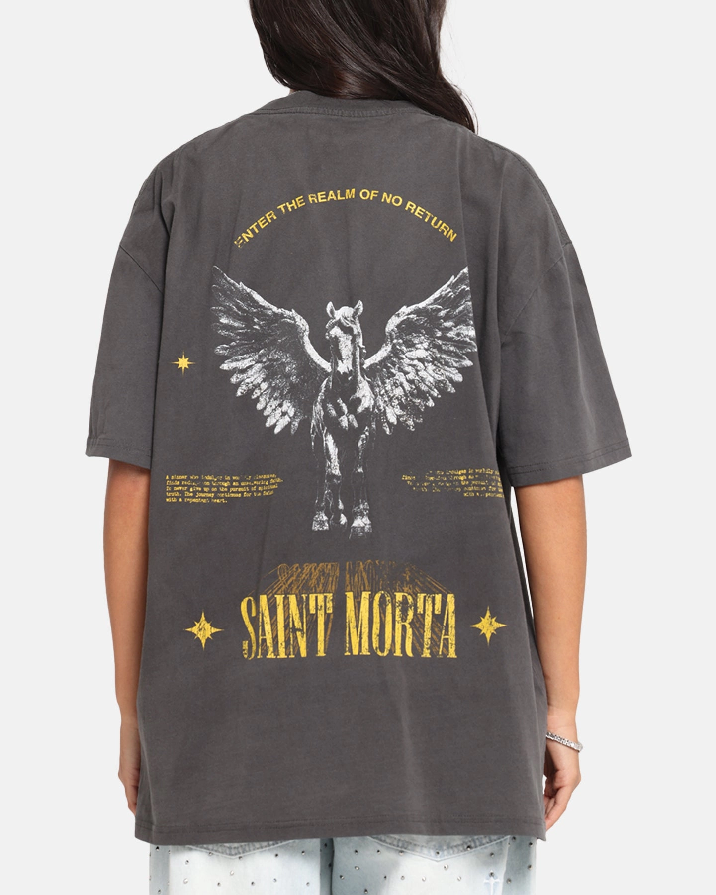 Outdoor Wear Saint Morta Realm Of Return Boxy T-Shirt Black Wash