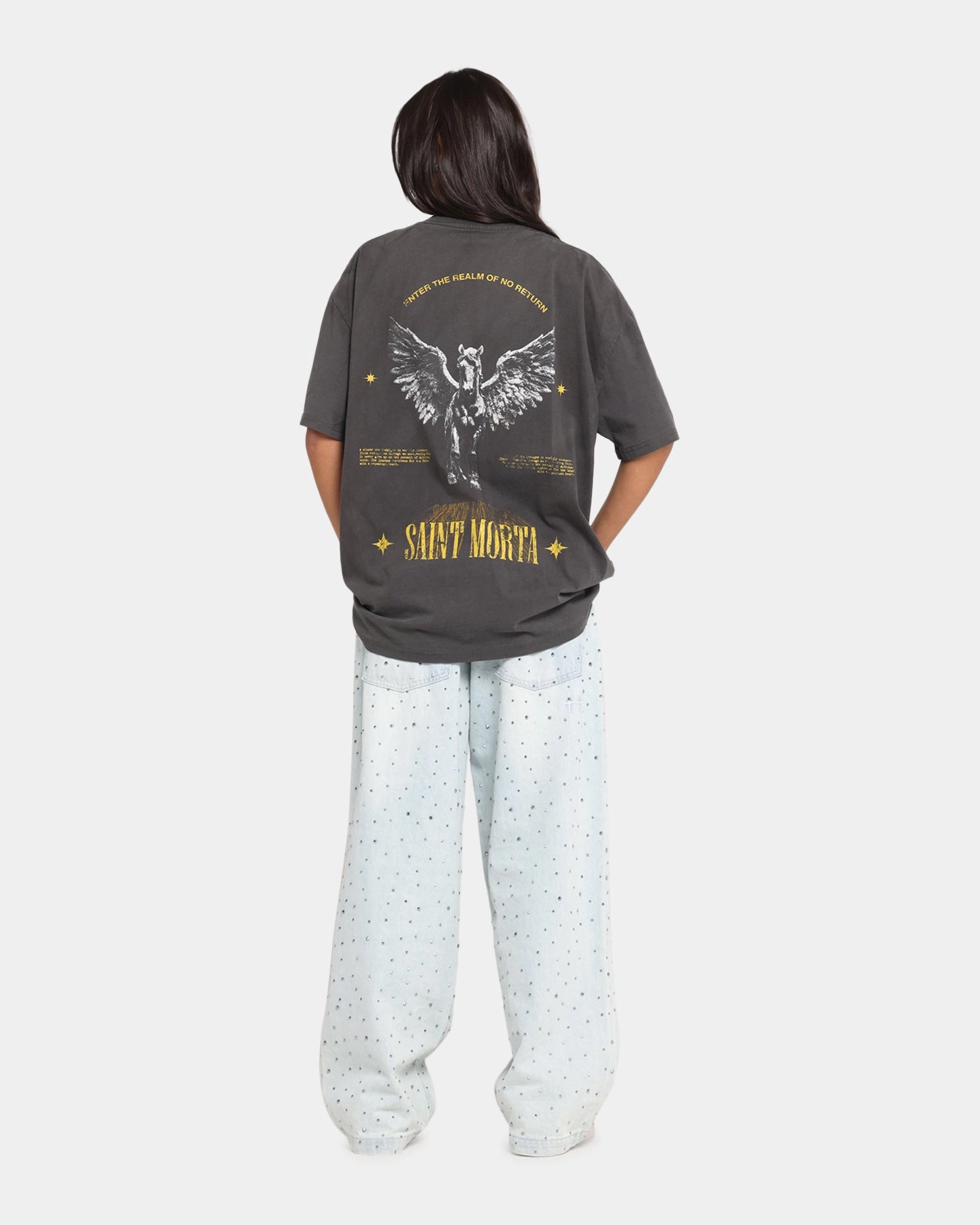 Autumn Wear Saint Morta Realm Of Return Boxy T-Shirt Black Wash