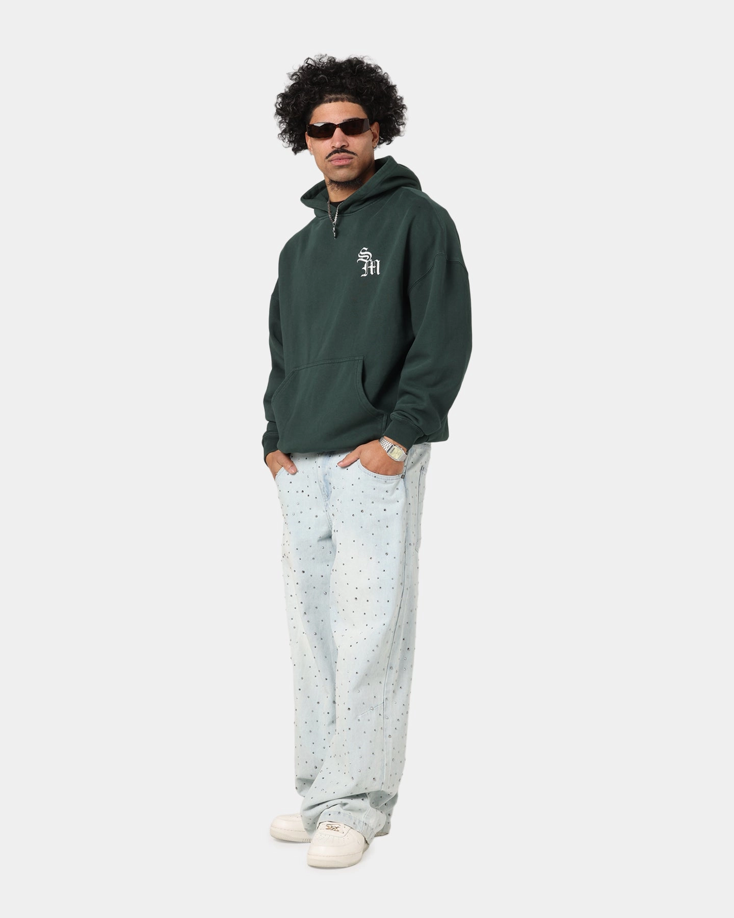 Abrasion Resistant Material rear line Saint Morta Redemption Boxy Hoodie Green