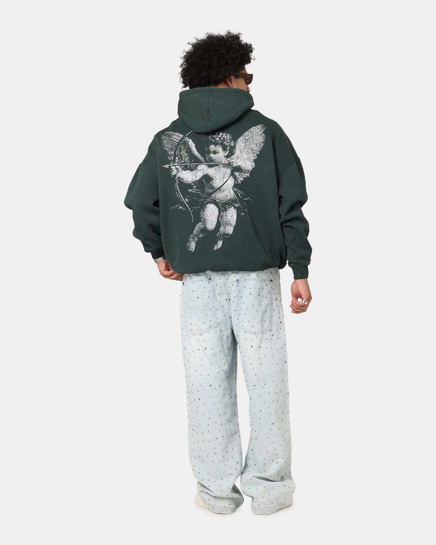 Elastic Free Hydration Pocket Saint Morta Redemption Boxy Hoodie Green