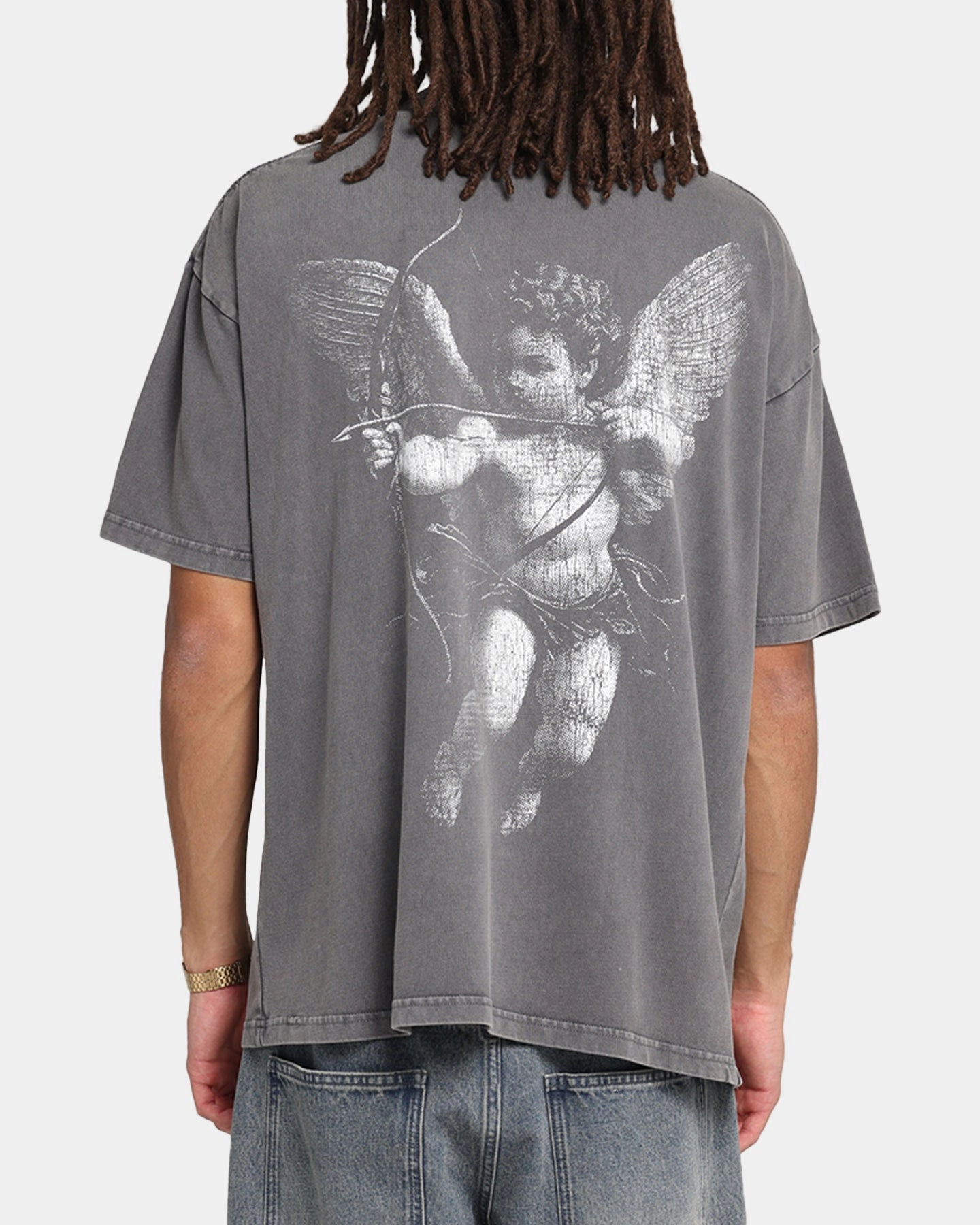 Essential Top Saint Morta Redemption Mock Neck T-Shirt Washed Charcoal