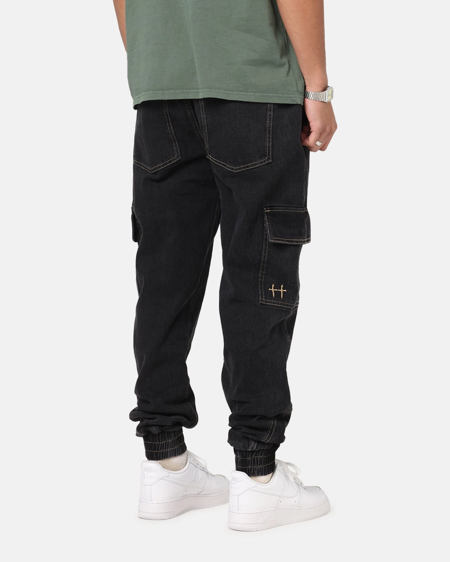 Saint Morta Rodeo Denim Joggers Black Shadow Essential Wearable