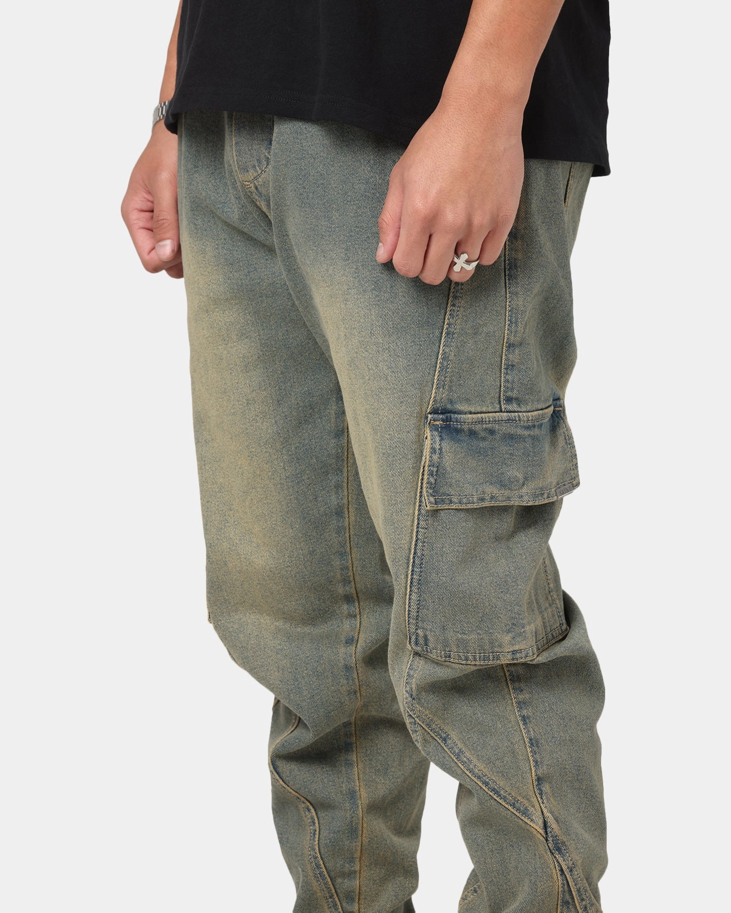 clean design Saint Morta Rodeo Denim Joggers Dirty Blue