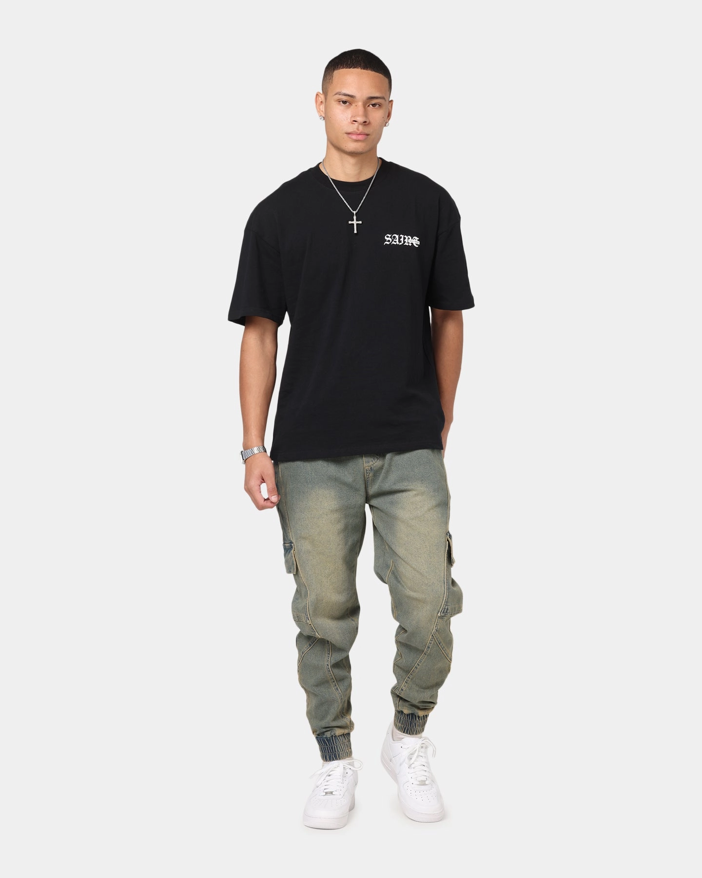 Saint Morta Rodeo Denim Joggers Dirty Blue Stylish Fit Indoor Comfort