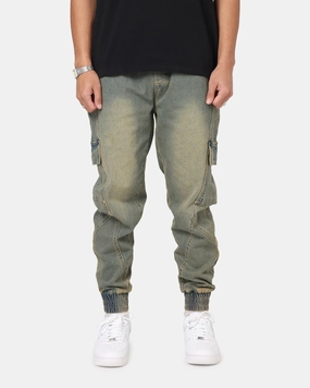 Saint Morta Rodeo Denim Joggers Dirty Blue Flexible Knee Articulation Lightweight Design