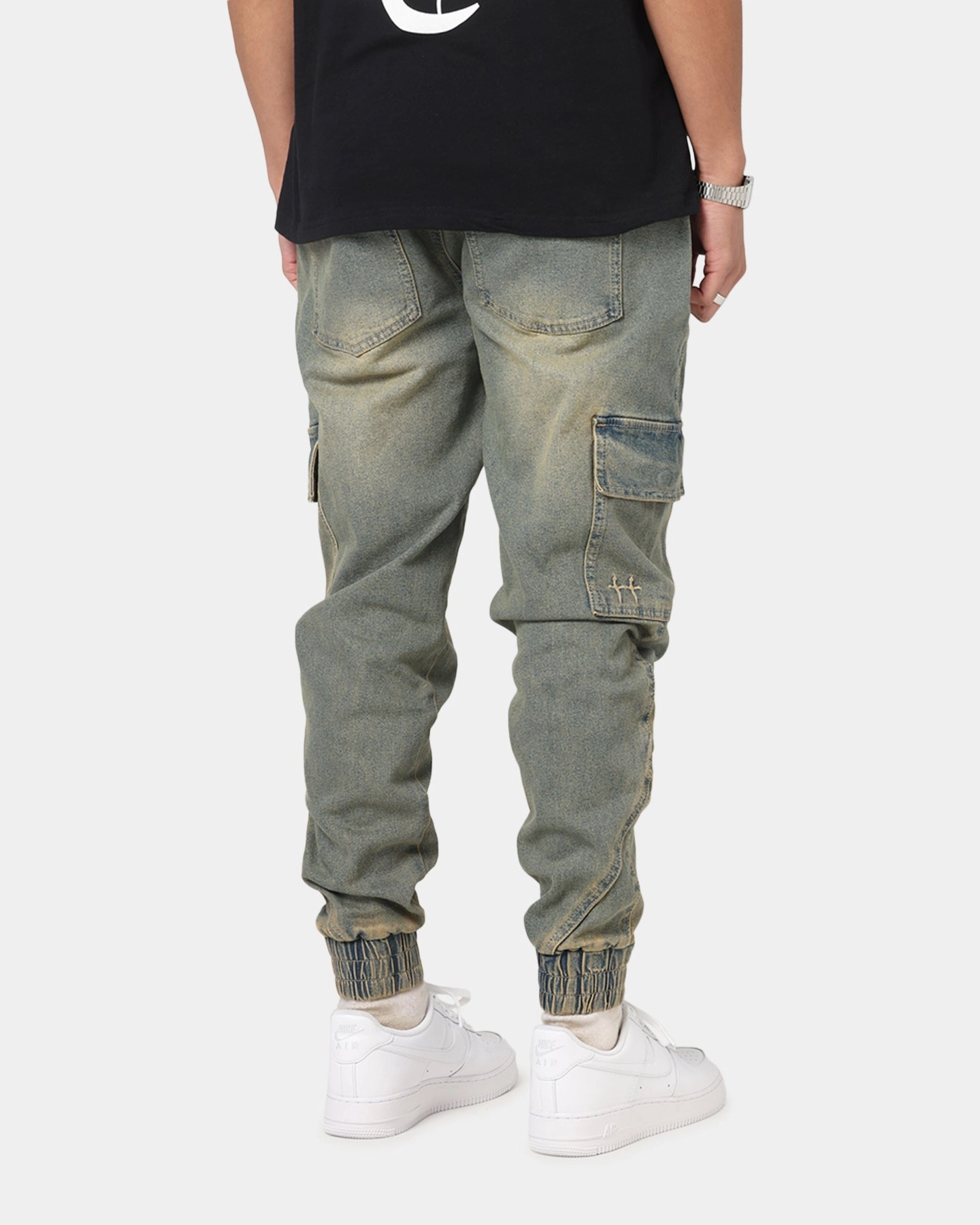 Saint Morta Rodeo Denim Joggers Dirty Blue Noise Reduciting Fabric
