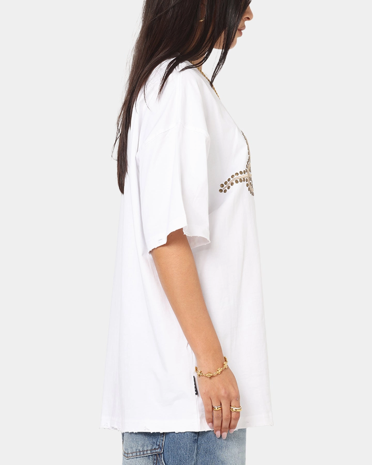 Saint Morta Rodeo Drive Boxy T-Shirt White/Brown Daily Outfit