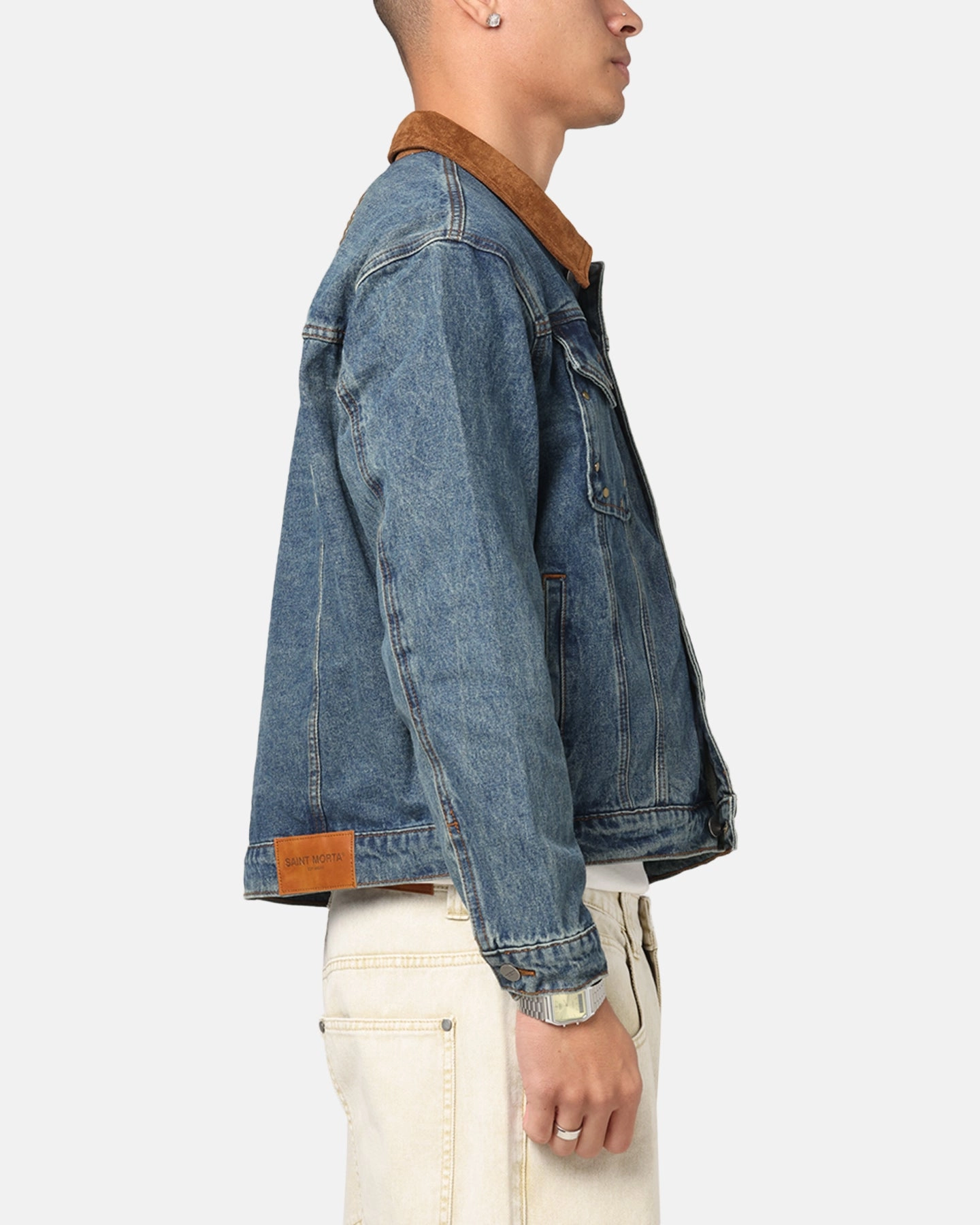 Saint Morta Rodeo Drive Denim Jacket Dirty Blue QuickDryFabric Discount