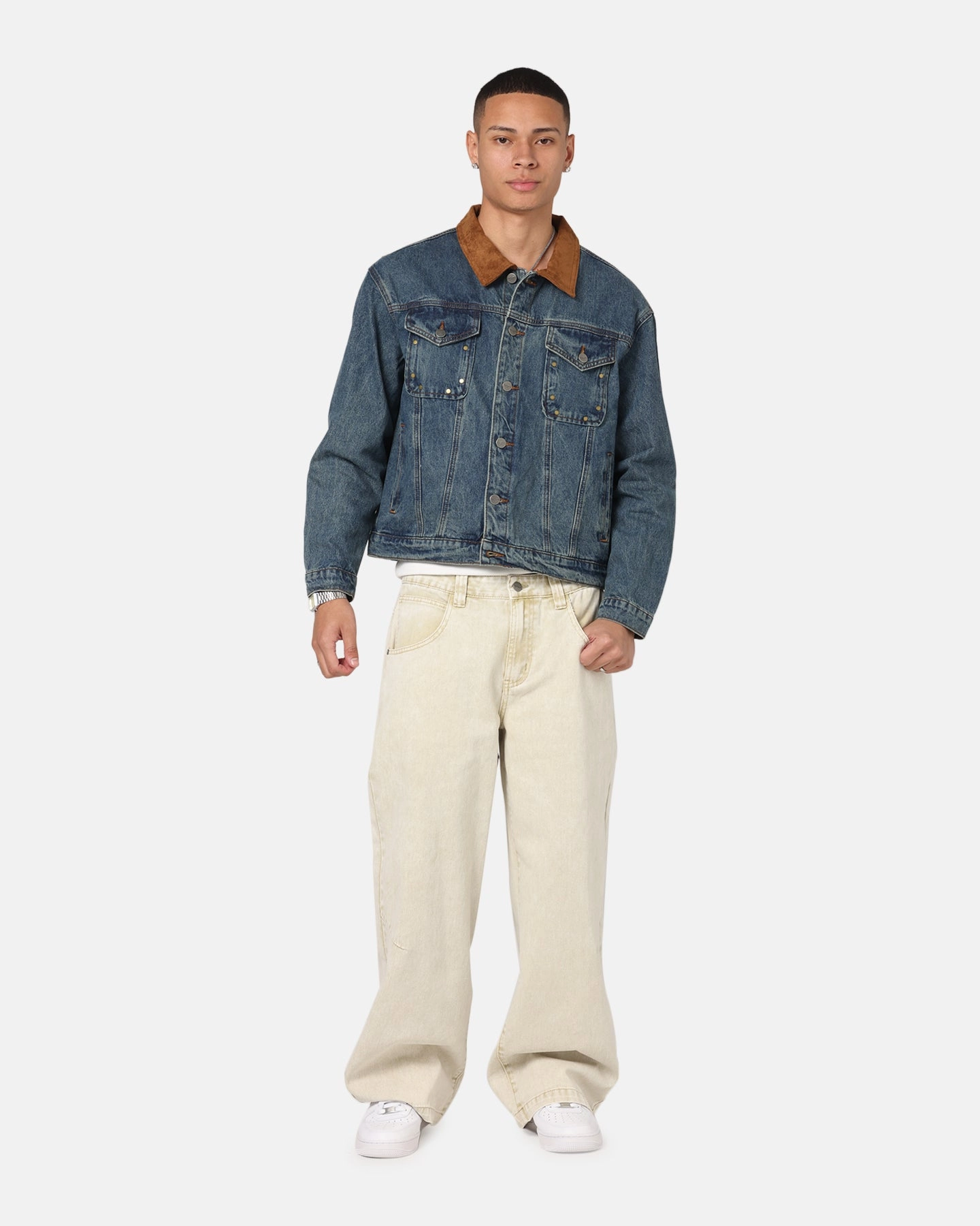NoiseReduced Closure System Cold Weather Wear Saint Morta Rodeo Drive Denim Jacket Dirty Blue