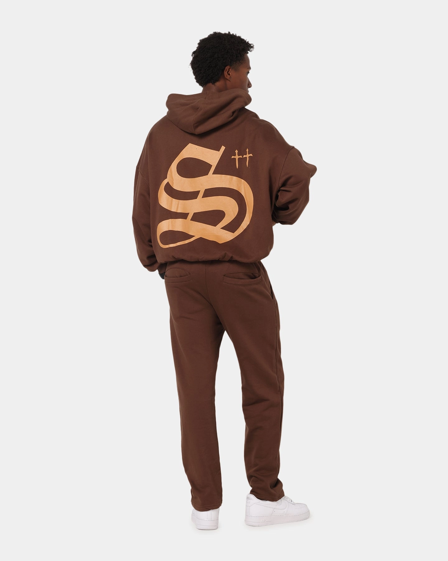 Mesh inserts Saint Morta Sacred Script Hoodie Brown