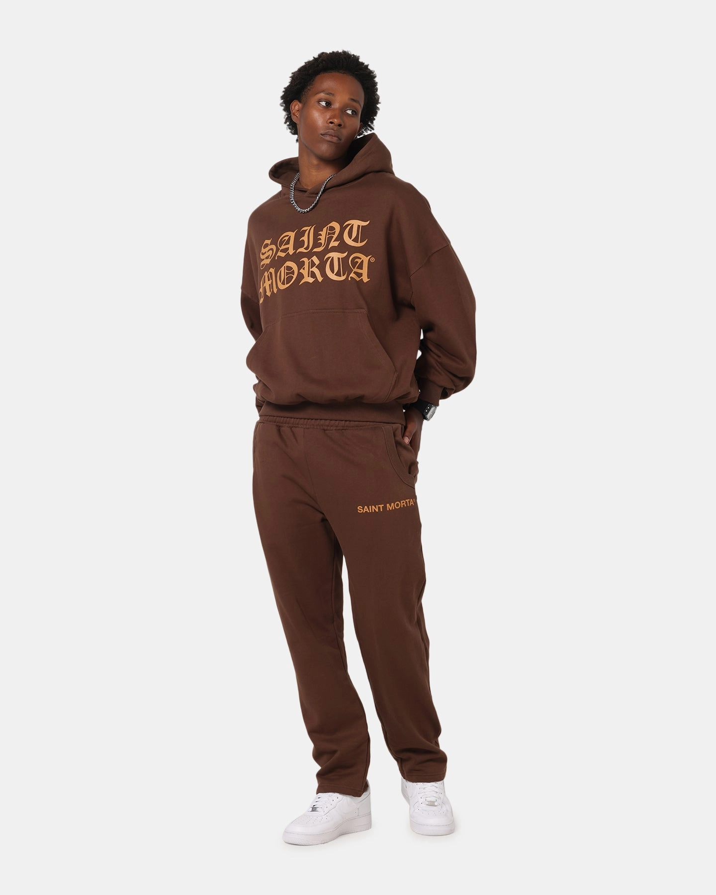 Anti Odor Treatment Saint Morta Sacred Script Track Pants Brown