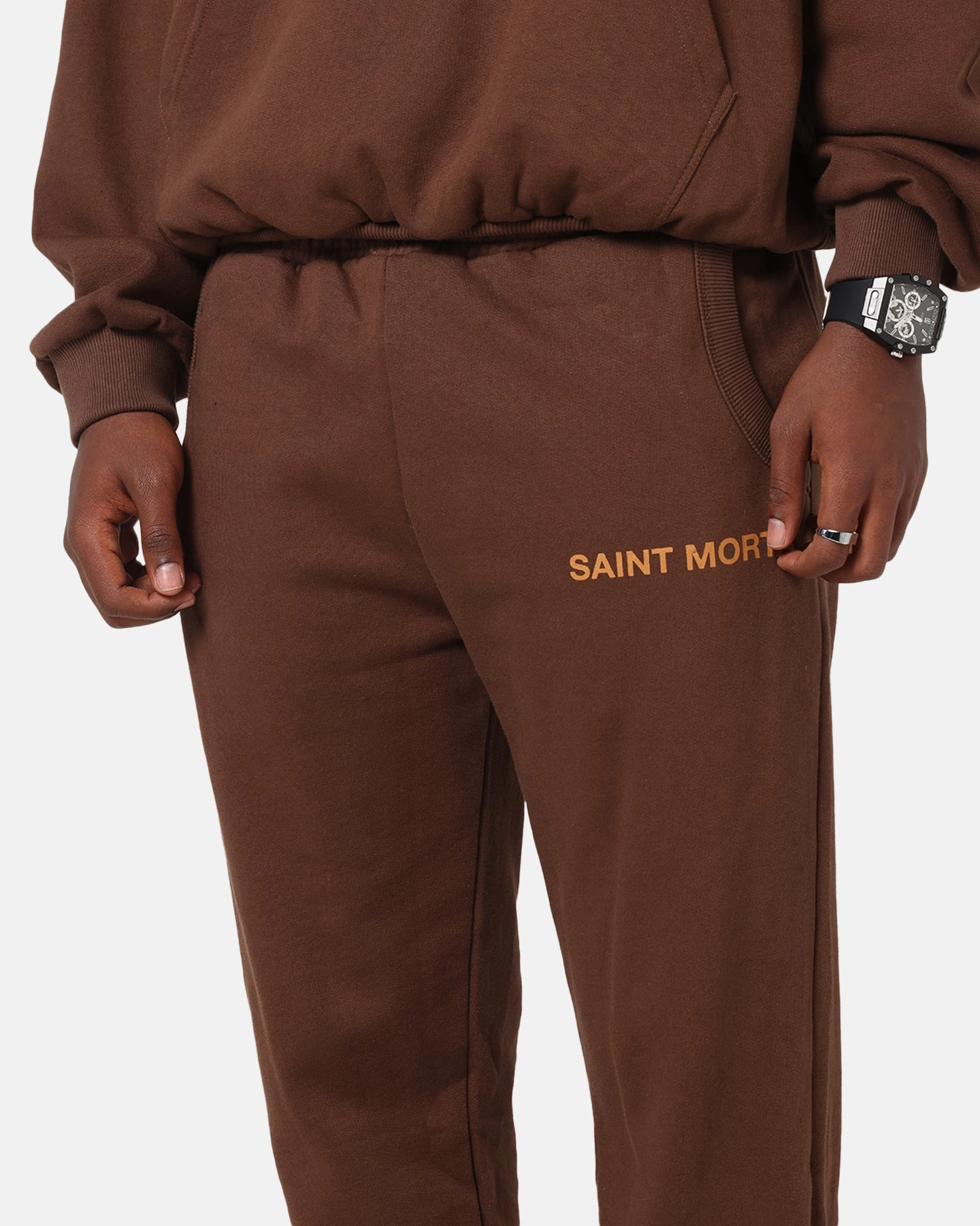 Elastic waist Saint Morta Sacred Script Track Pants Brown
