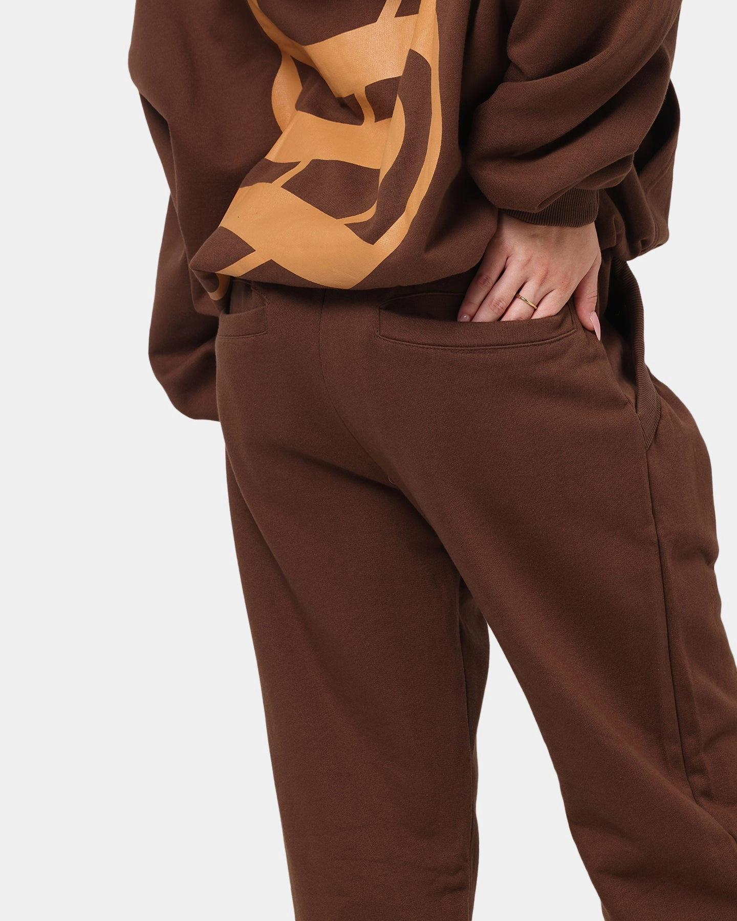 Stretchy Material Saint Morta Sacred Script Track Pants Brown