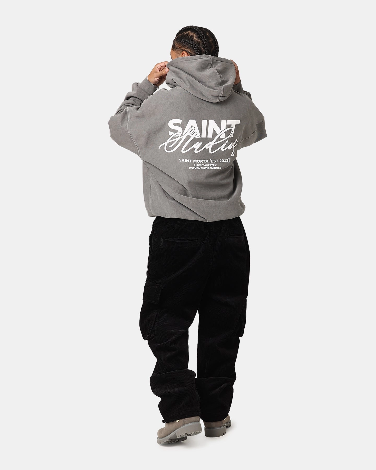 Benefit Saint Morta Saint Studios Hoodie Washed Charcoal