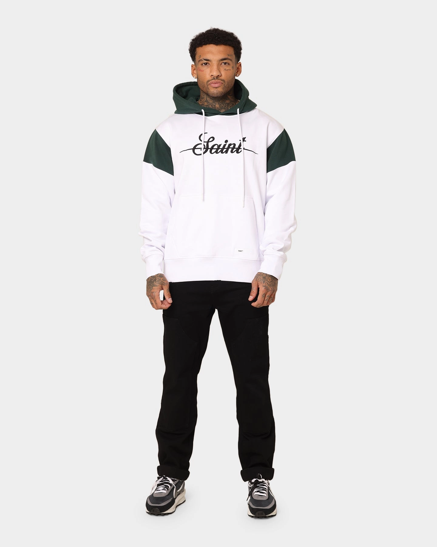 Saint Morta Saviour Hoodie White/Stadium Green Multi Pocket Style