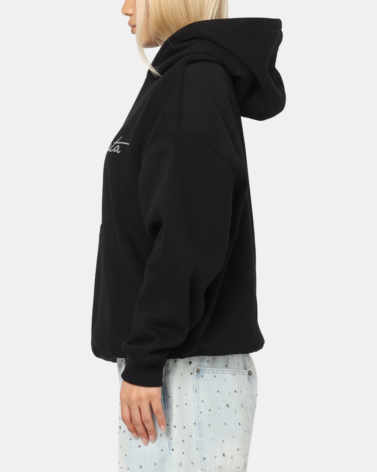 License anniversary event Saint Morta Scripture Boxy Hoodie Black