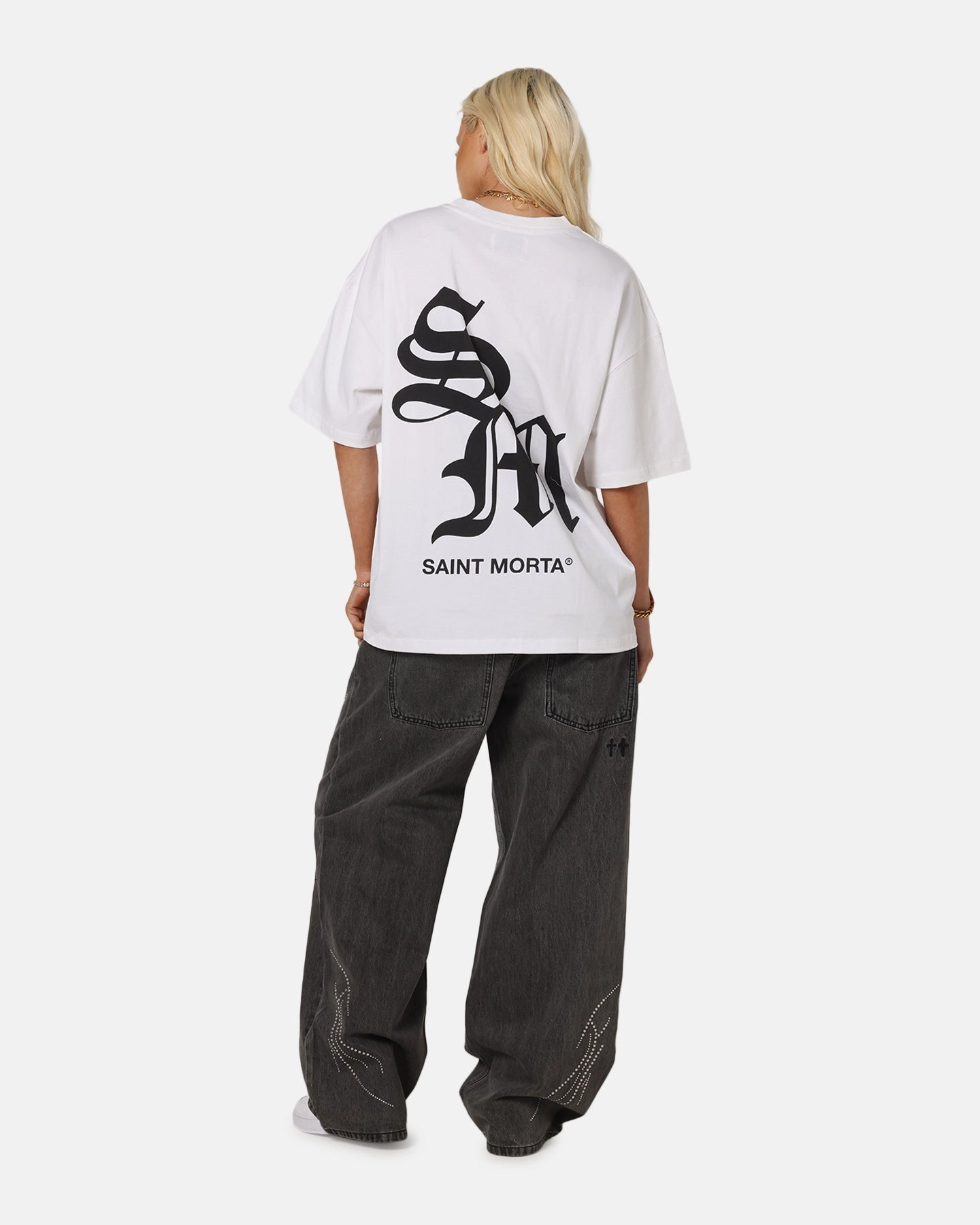 Saint Morta Shadow Mark T-Shirt White Minimal Comfort Style Adaptable