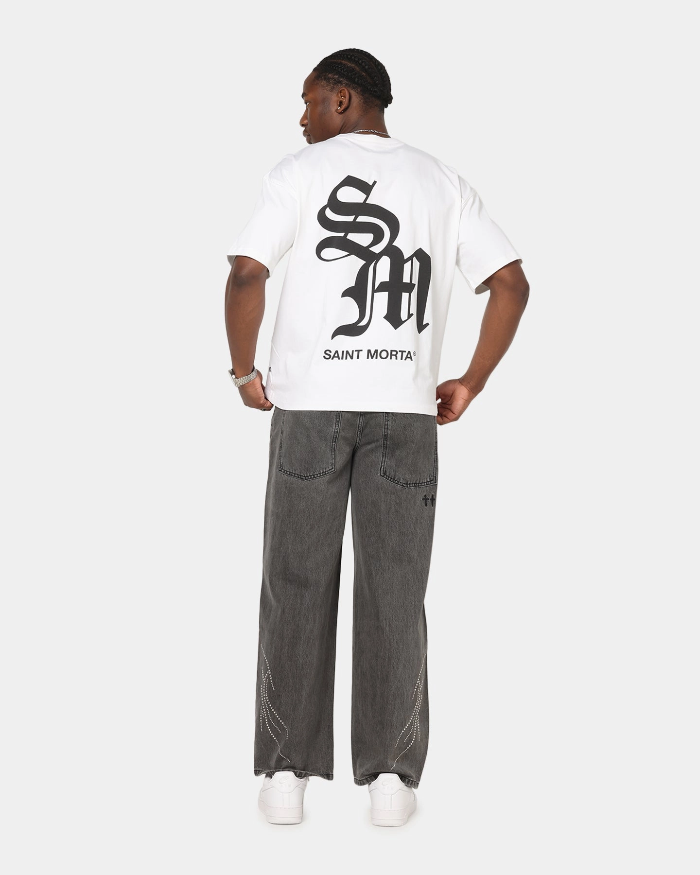 Athletic and Cool Saint Morta Shadow Mark T-Shirt White