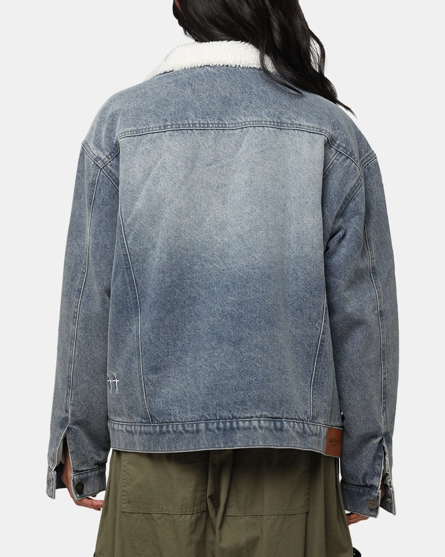 Daily Wear suitable for photography Saint Morta Sherpa Boxy Denim Jacket Dirty Denim
