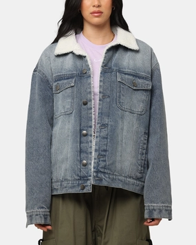 thermal Saint Morta Sherpa Boxy Denim Jacket Dirty Denim