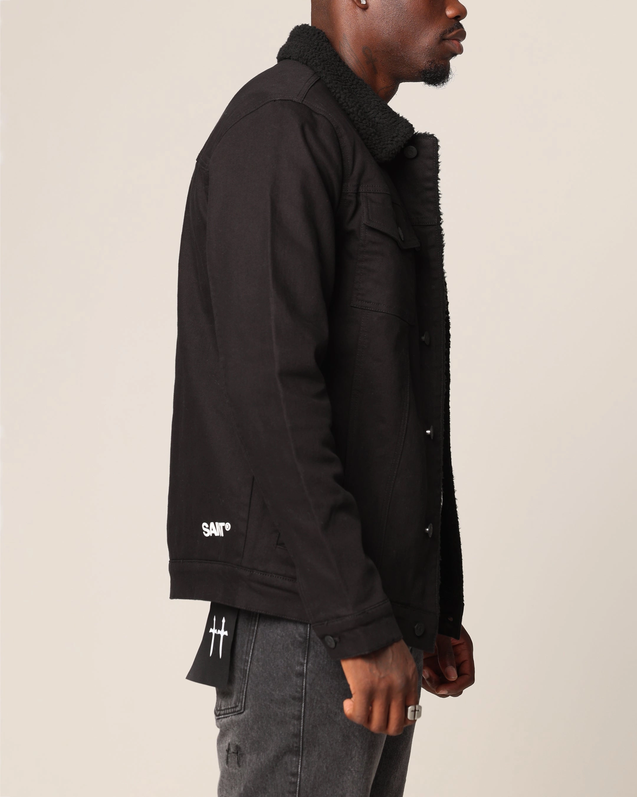 Show Saint Morta Sherpa Denim Jacket Black/Black