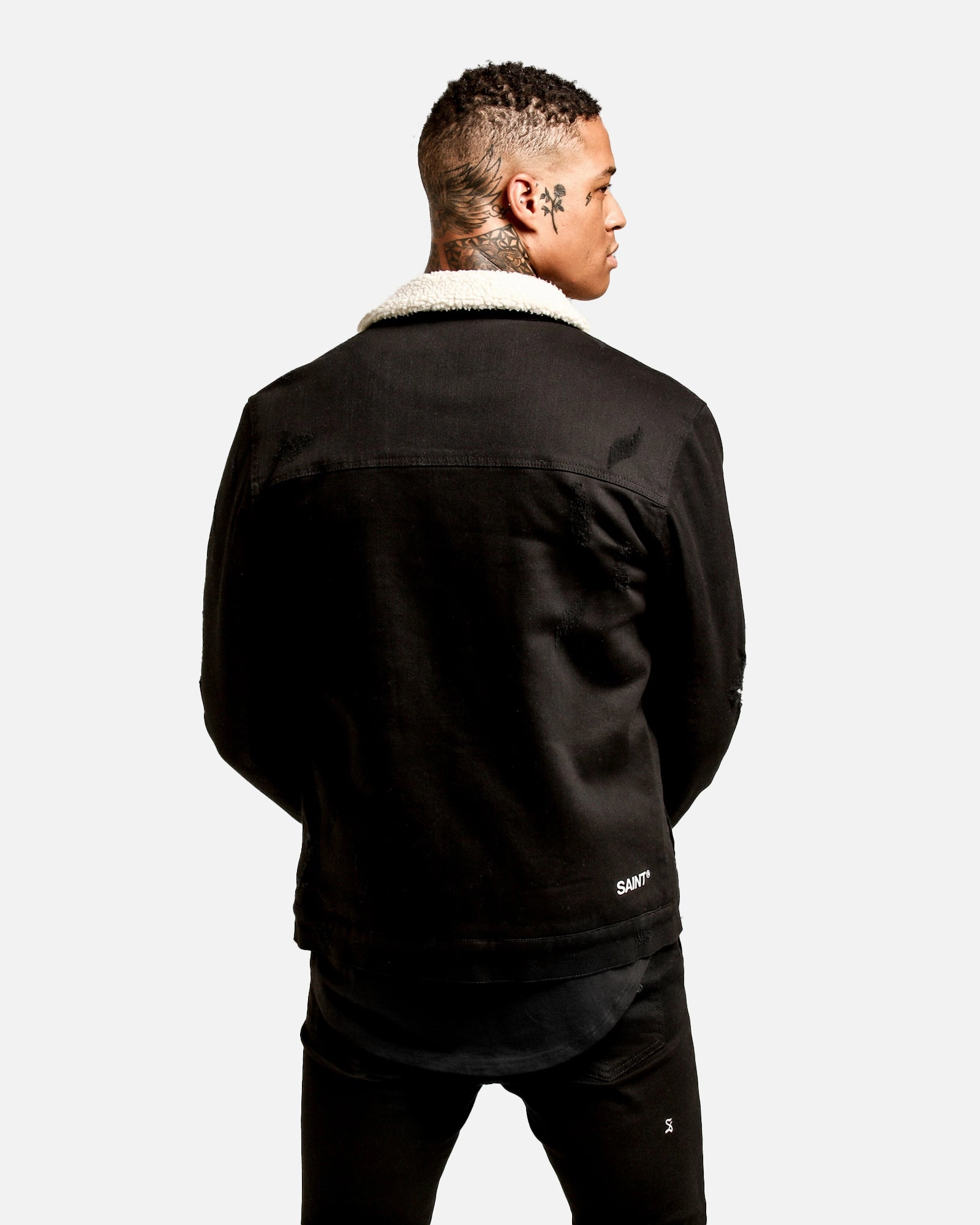 Display Saint Morta Sherpa Denim Jacket Black