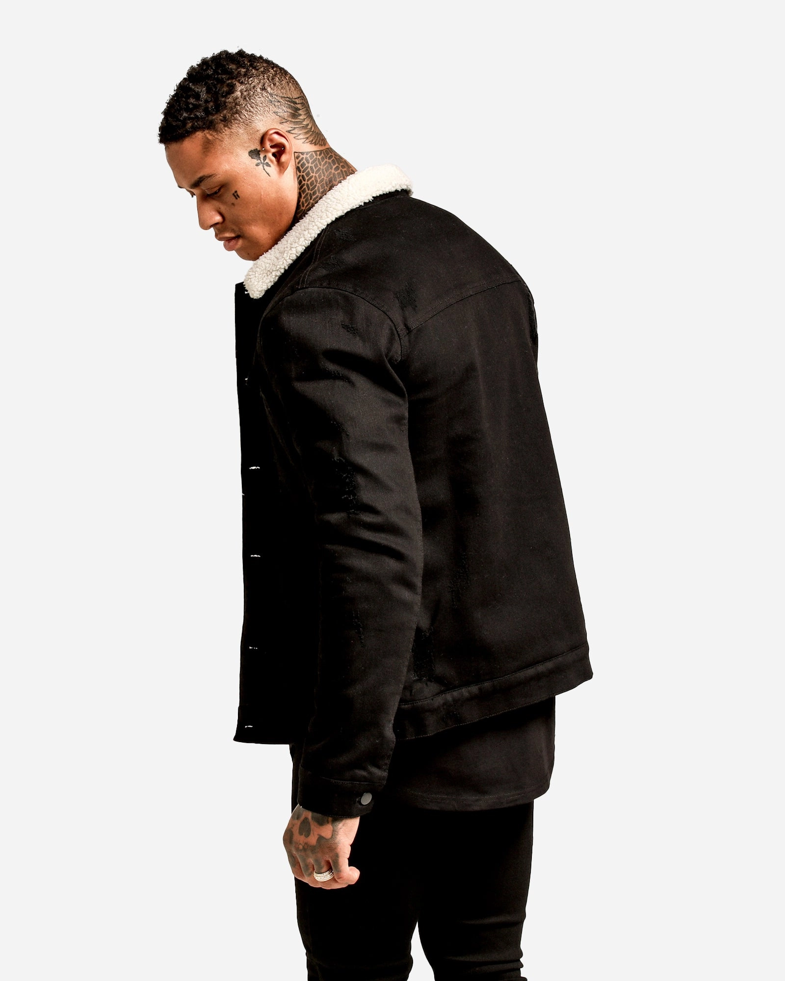 Saint Morta Sherpa Denim Jacket Black Fall Friendly