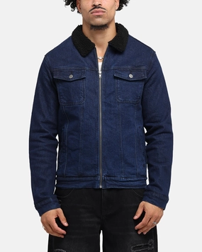 Saint Morta Sherpa Denim Zip Jacket Indigo/Black Four Way Stretch Fabric release