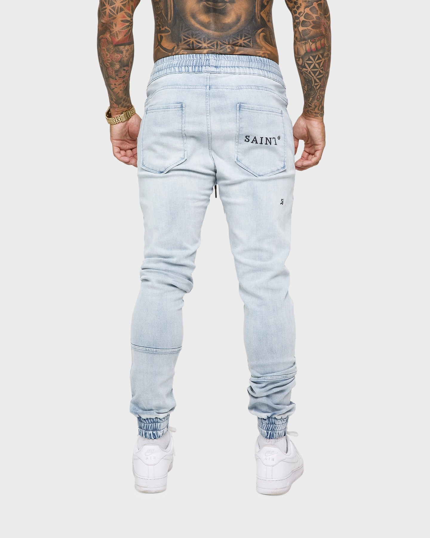 simple design Basic Look Saint Morta Slasher Jogger Light Blue