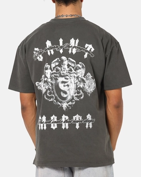 High Density Knit Holiday Style Trend Saint Morta Sleepless Boxy T-Shirt Black Wash