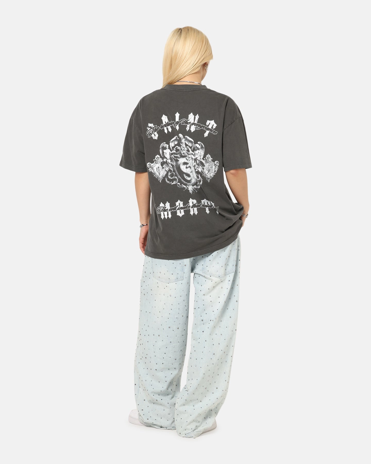 Ultra Soft Texture Saint Morta Sleepless Boxy T-Shirt Black Wash