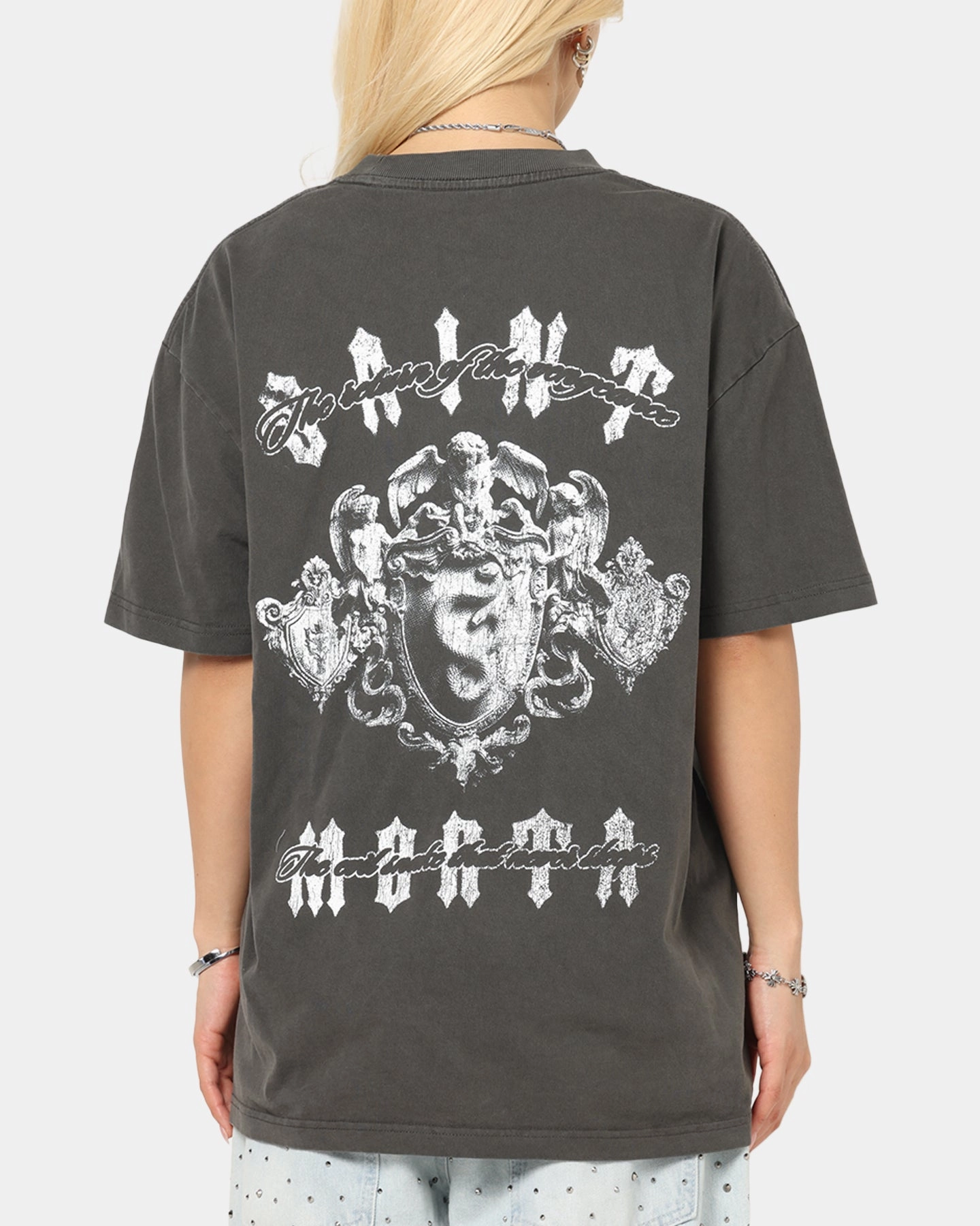 Saint Morta Sleepless Boxy T-Shirt Black Wash Short sleeved breeziness