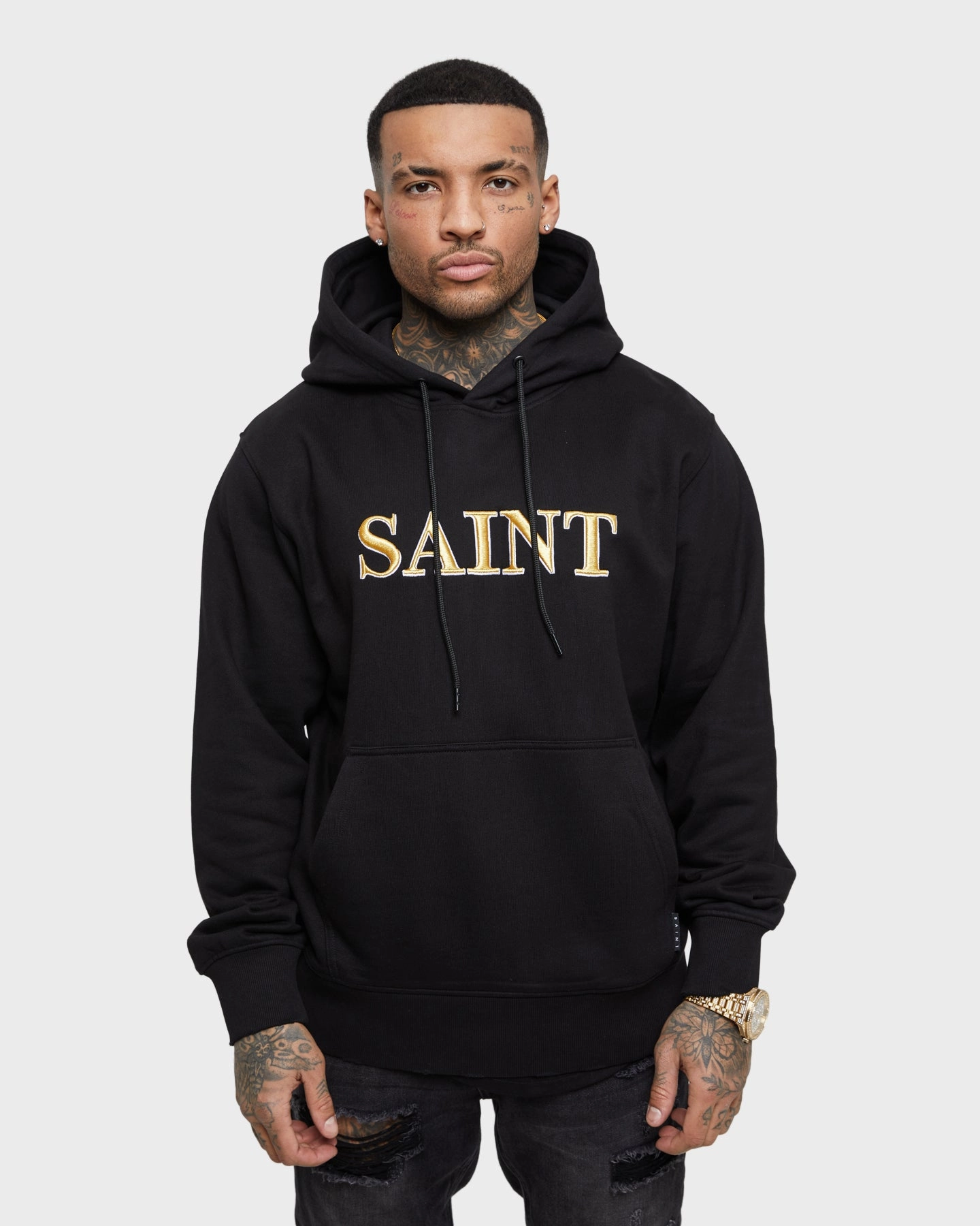 Reinforced Shoulder Panels Waterproof Shell Saint Morta Society Hoodie Black/Gold
