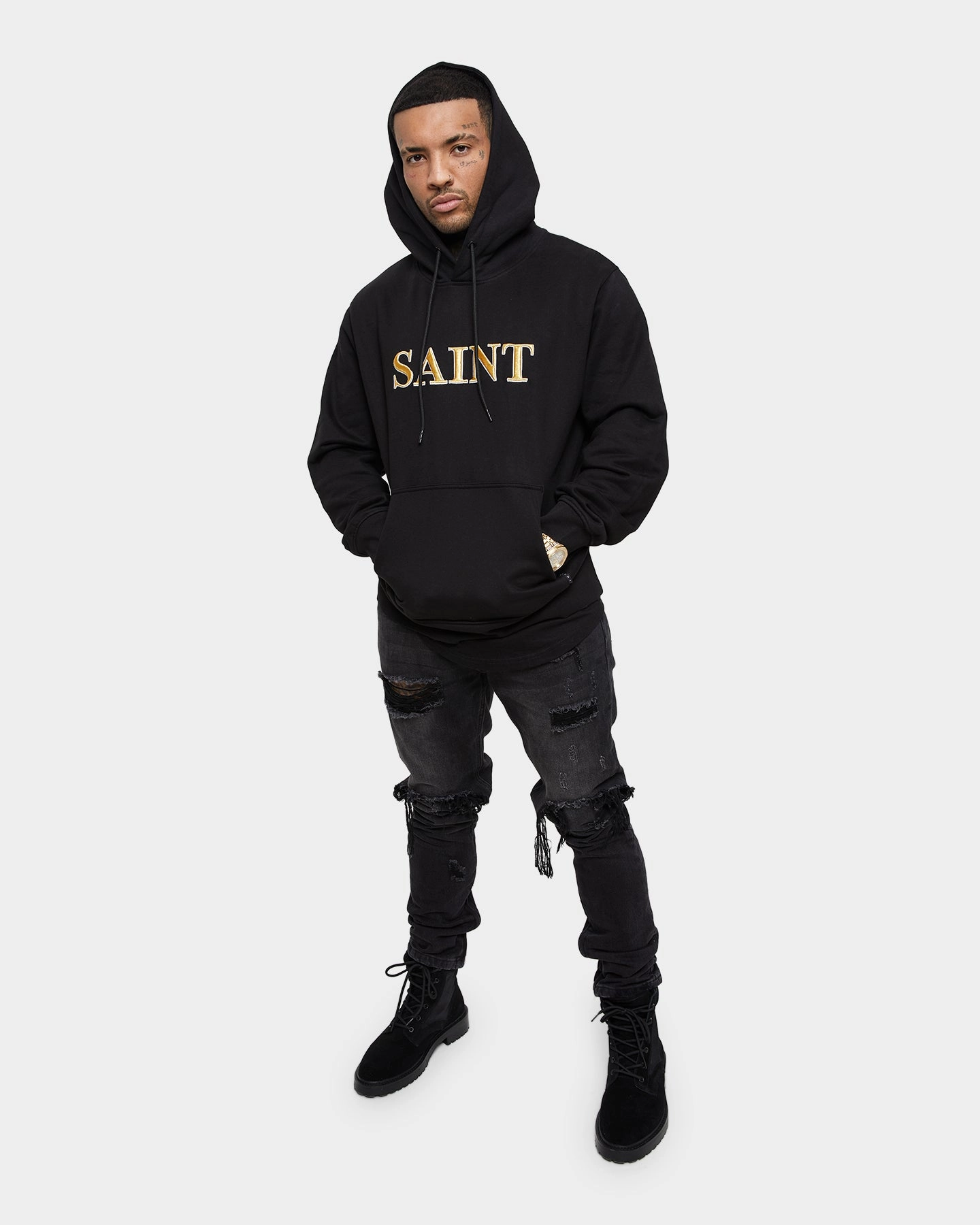 Saint Morta Society Hoodie Black/Gold cloudy Flexible Layer