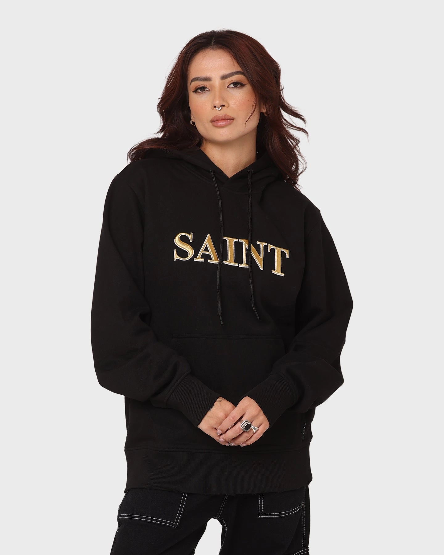 Aftershave Checked Saint Morta Society Hoodie Black/Gold