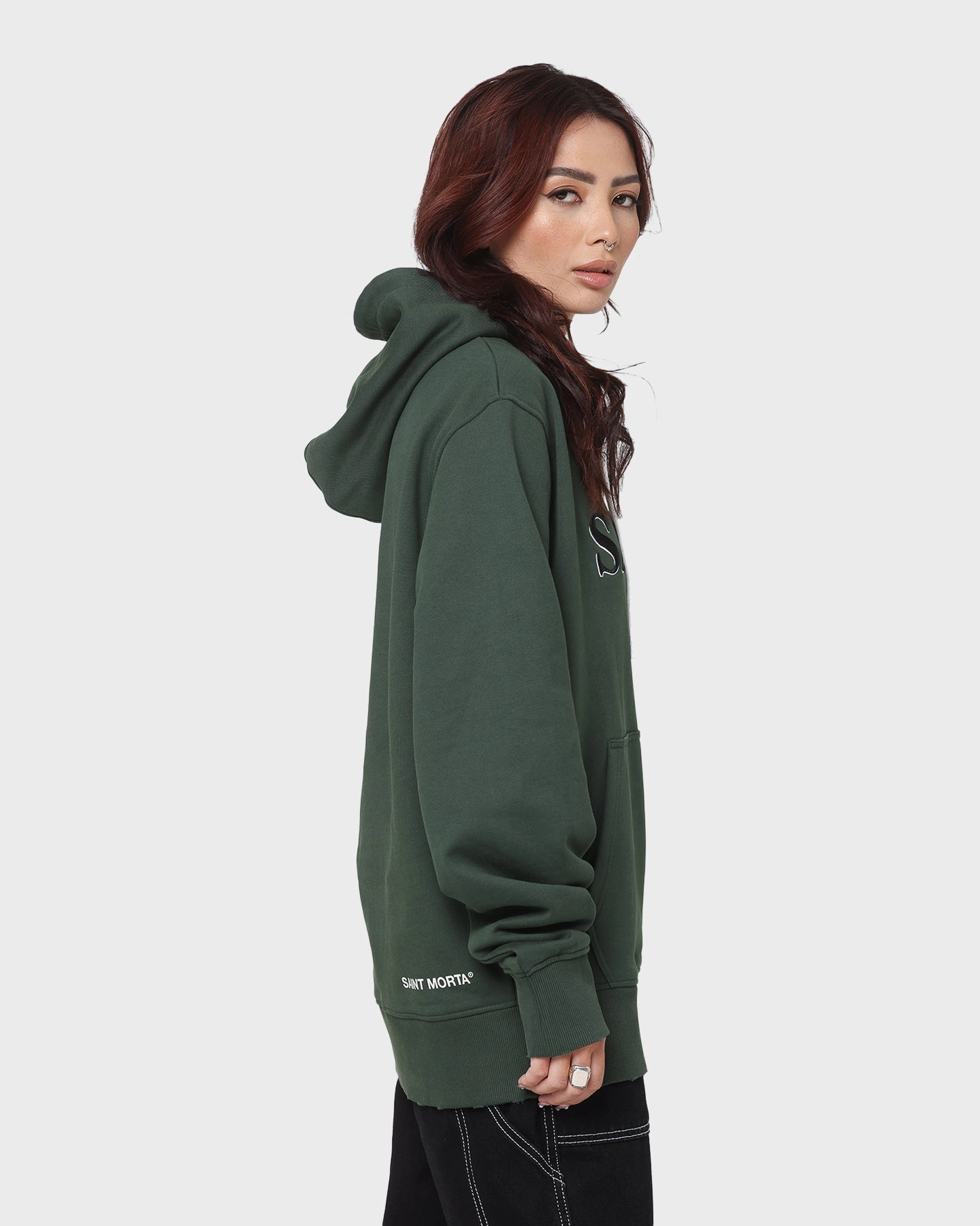 Saint Morta Society Hoodie Dark Green Allure Moisture Wicking Liner