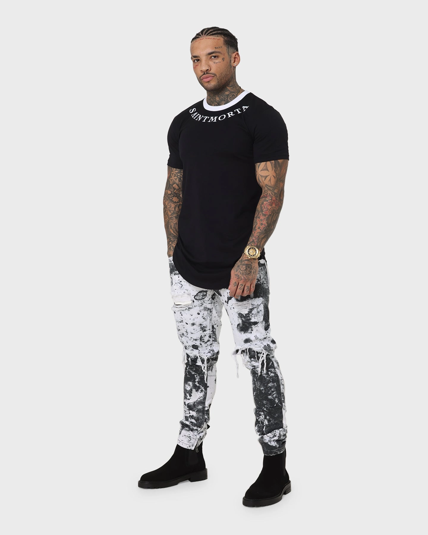Saint Morta Sparta T-Shirt Black/White Travel Light Classic Cut