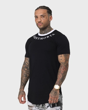 Saint Morta Sparta T-Shirt Black/White Trendy Top Garment Dyed Finish