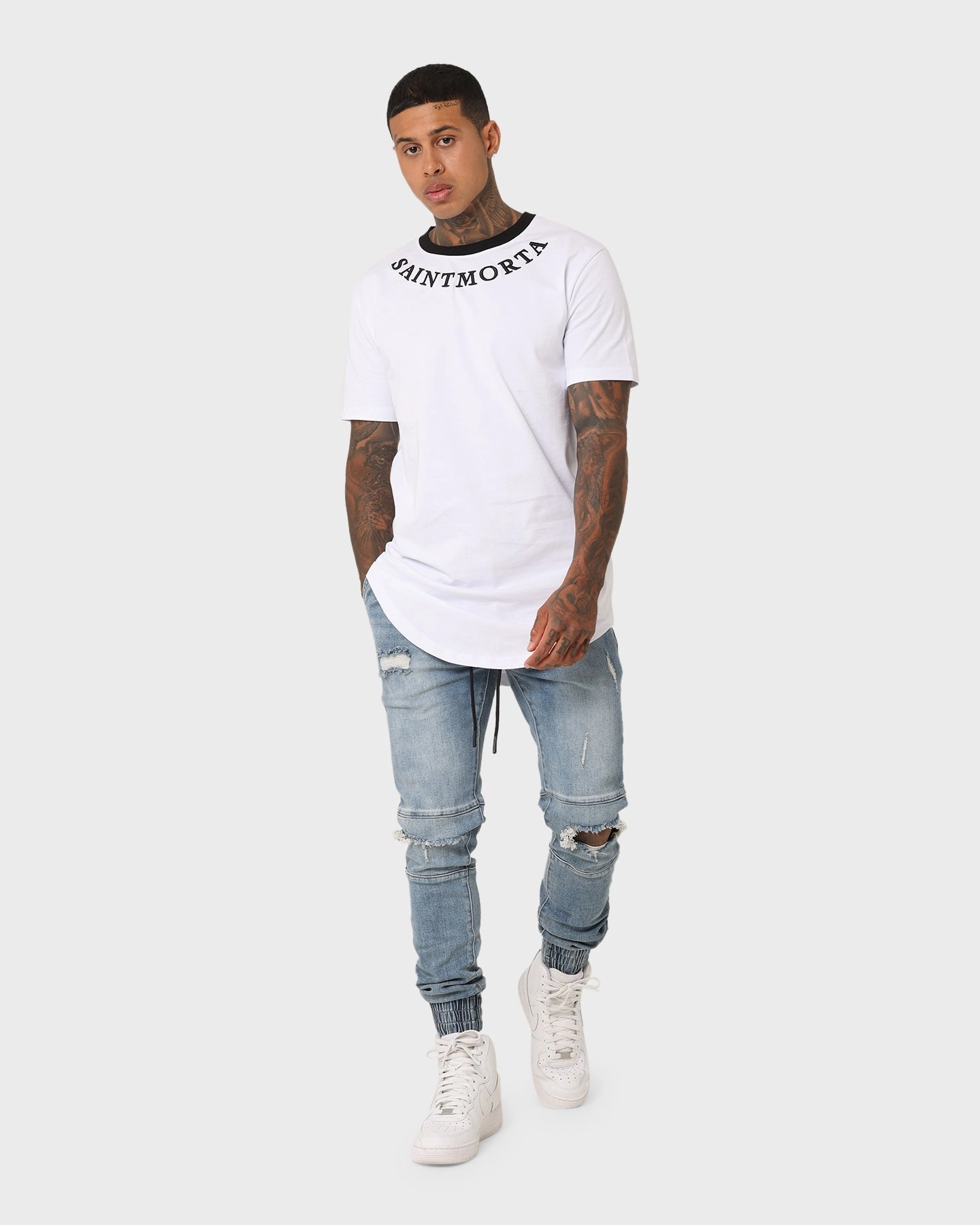 Saint Morta Sparta T-Shirt White/Black Comfy Layering