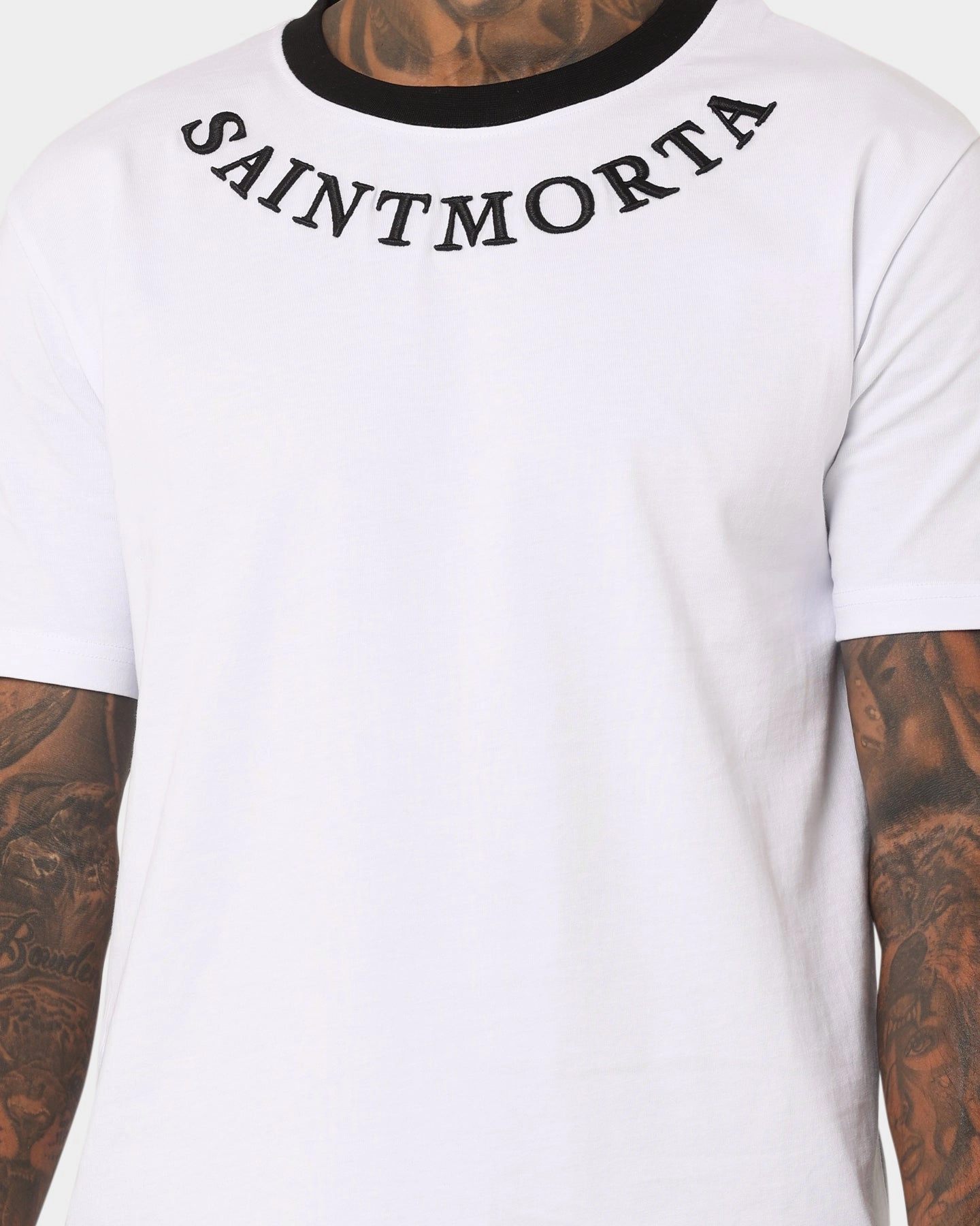 Saint Morta Sparta T-Shirt White/Black Relaxed Everyday Wear