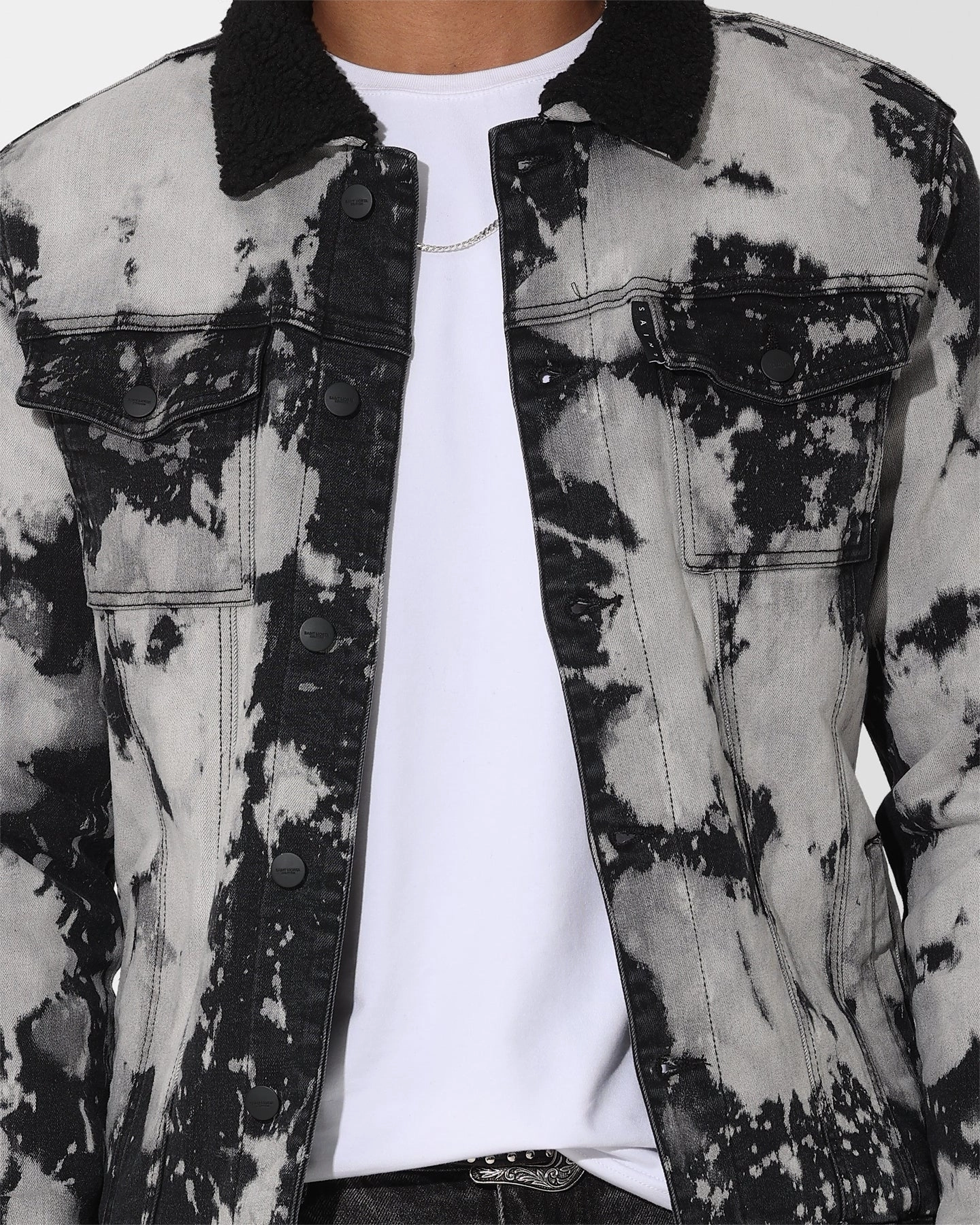 Saint Morta Splat Sherpa Jacket Black/Grey Performance Wear Surf