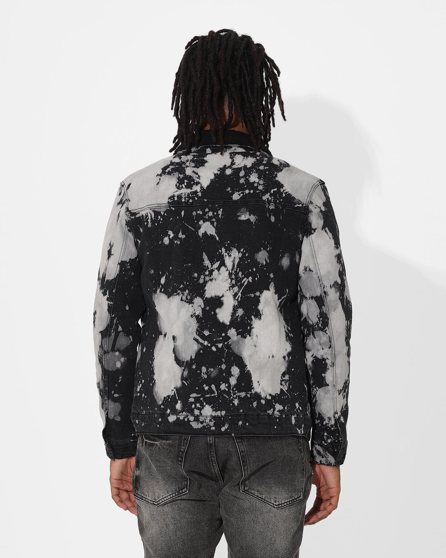 High Neck Saint Morta Splat Sherpa Jacket Black/Grey