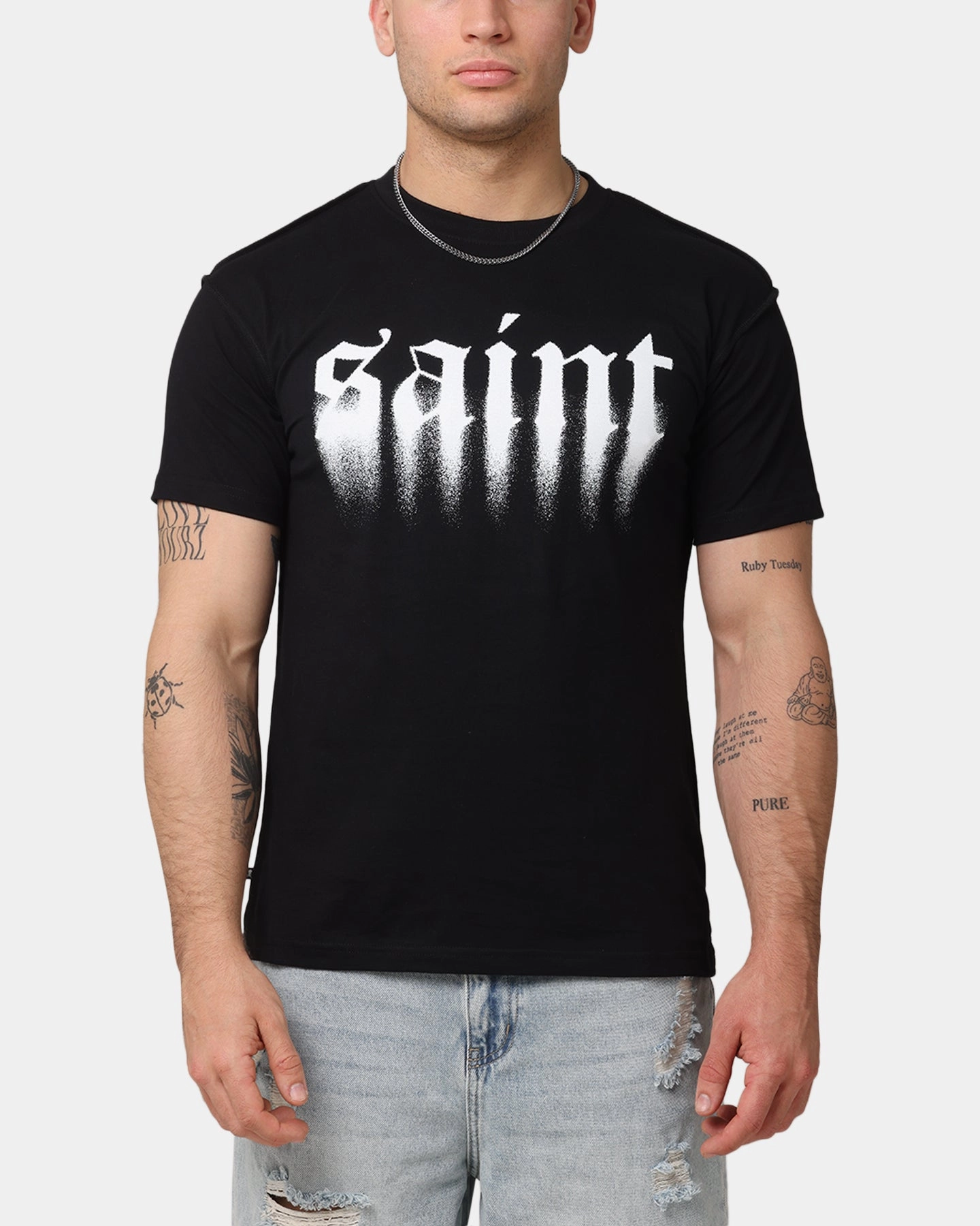 Saint Morta Spray Lafayette T-Shirt Black Easy Comfort Casual Day Wear