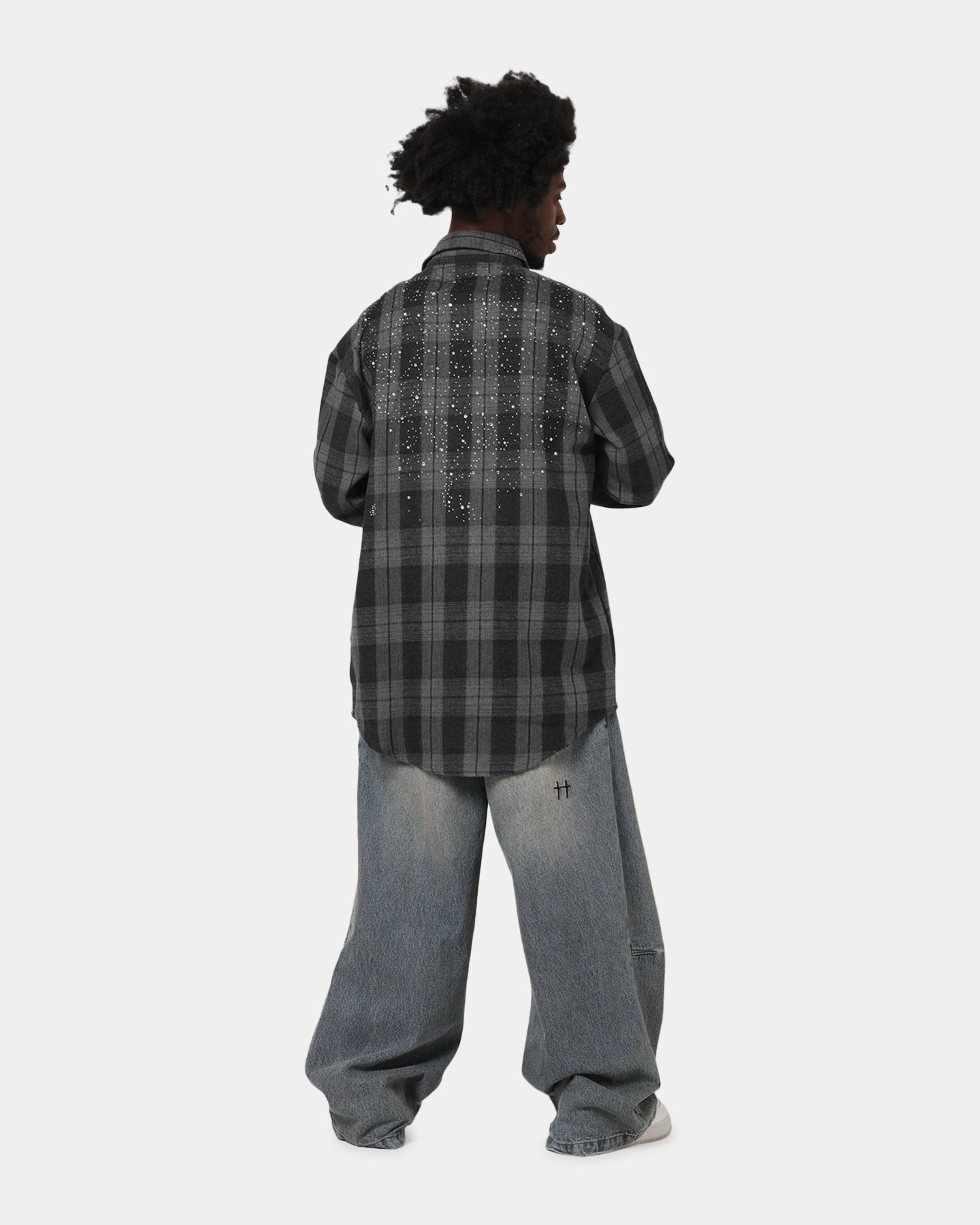 Saint Morta Spray Long Sleeve Flannel Shirt Grey Polished Style Mix-And-Match