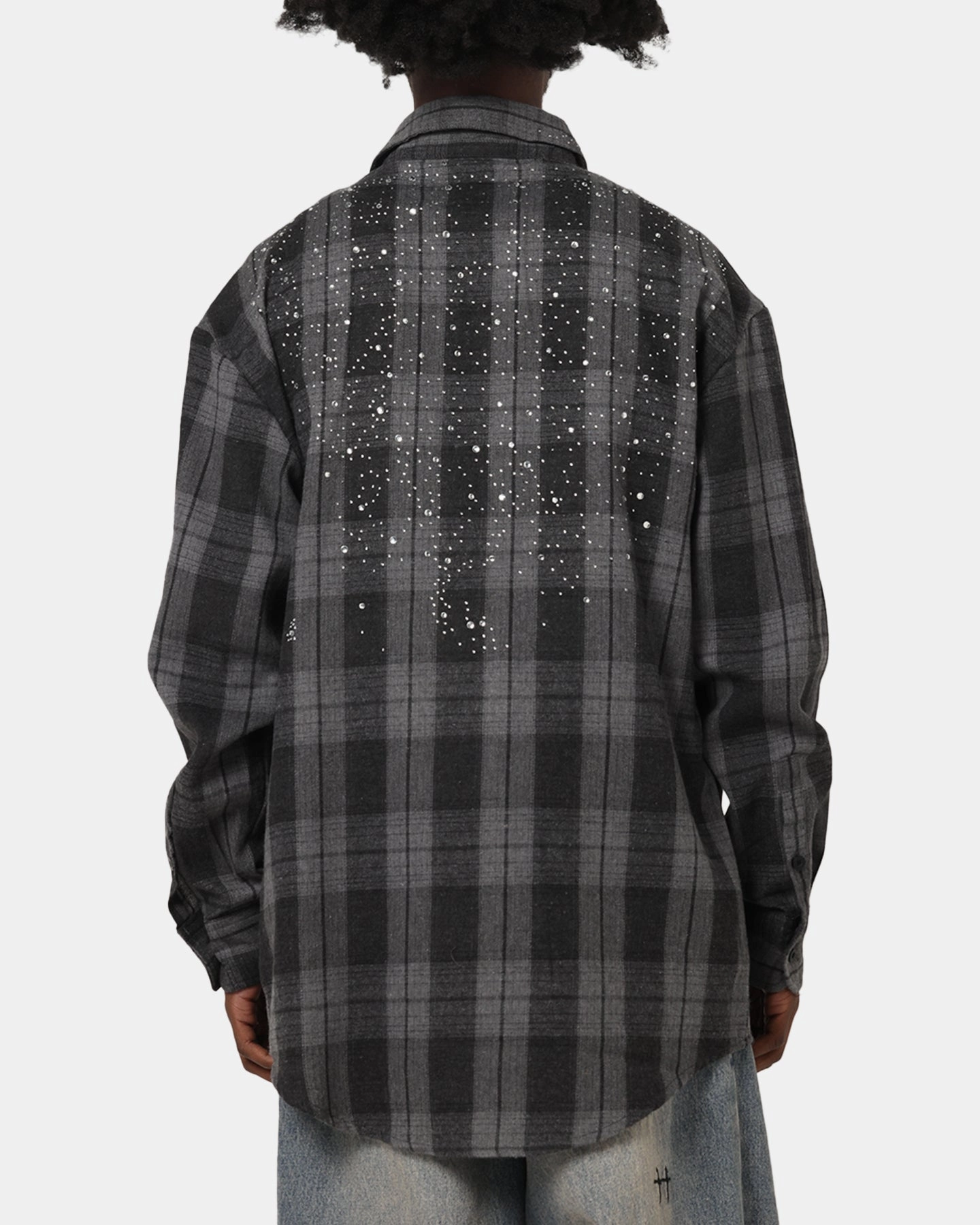 Saint Morta Spray Long Sleeve Flannel Shirt Grey Compact Packing Teen Fashion