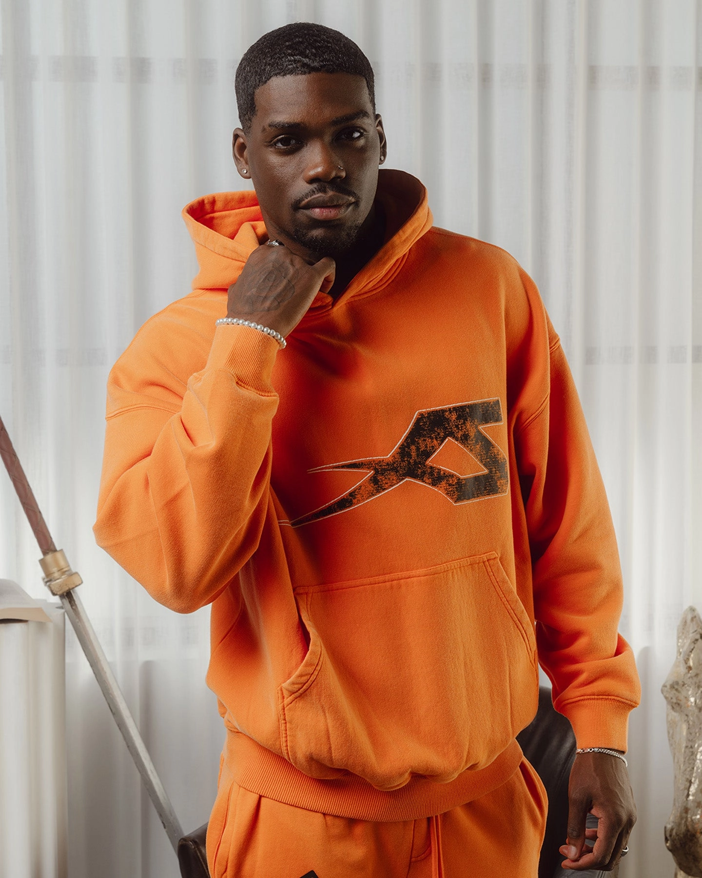 Outdoor Activity Business Meeting Saint Morta SSIX Vintage Hoodie Orange