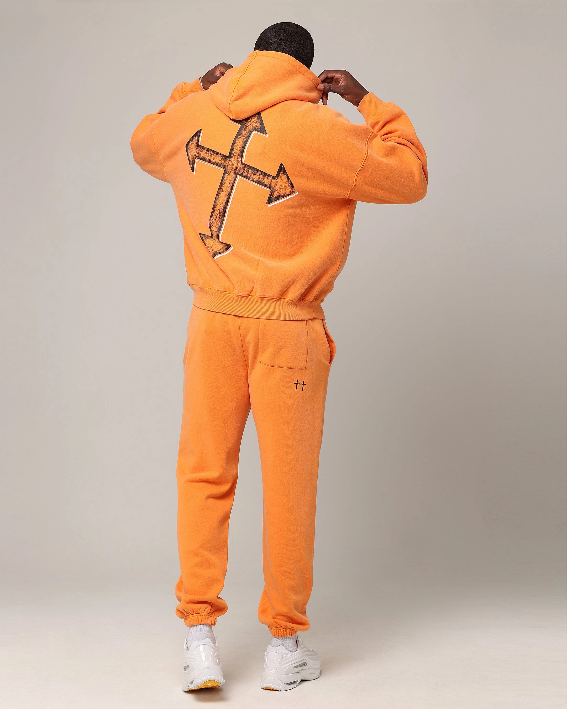 Flexible Movement Eco-Friendly Fabric Saint Morta SSIX Vintage Hoodie Orange