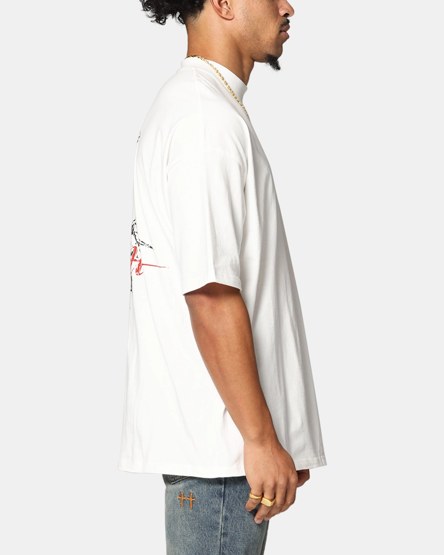 Sporty Top Thermoregulating Fabric Saint Morta St Valentine Mock Neck T-Shirt Off White