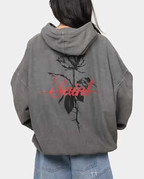 Versatile Layering Piece Designer Saint Morta St Valentines Boxy Hoodie Washed Charcoal